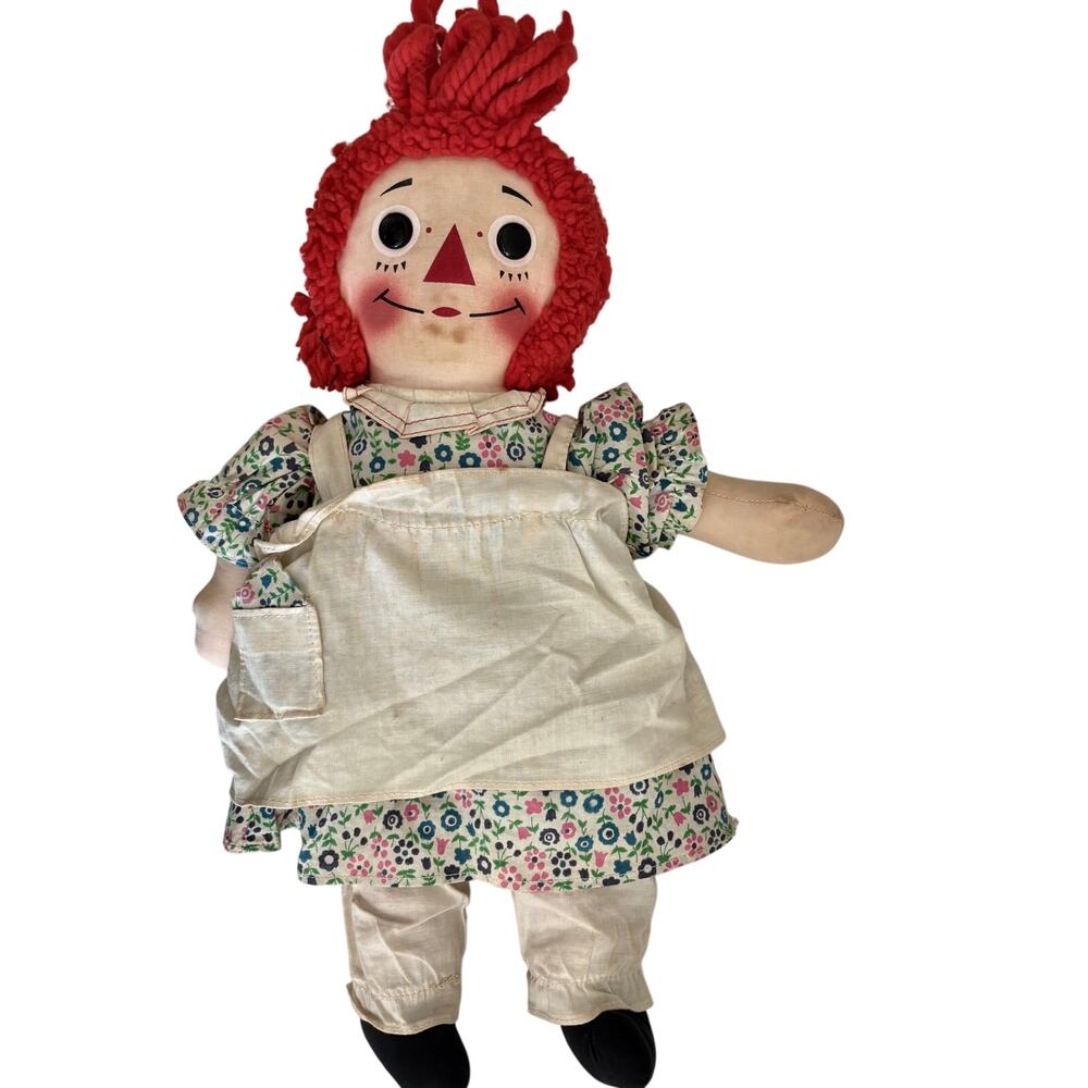 Rare Vintage 60's Knickerbocker Original Raggedy Ann Doll Cotton 16"